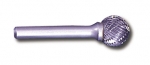 52650 Double Cut Ball File - 1/4" steel shank, 1/2" diameter, 2 5/8" overall length